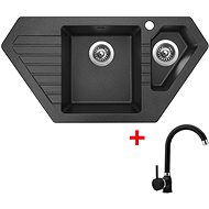 Sinks Bravo 850.1 Granblack + Polo GR - Kitchen Sink and Tap Set