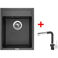 Sinks Classic 400 Granblack + Mix 3 P GR - Kitchen Sink and Tap Set