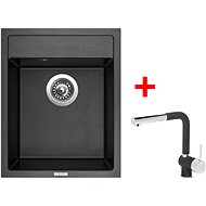 Sinks Classic 400 Metalblack + Mix 3 P GR - Kitchen Sink and Tap Set