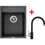 Sinks Classic 400 Metalblack + Vitalia GR - Kitchen Sink and Tap Set