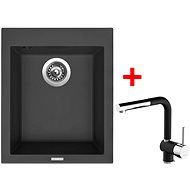Sinks Cube 410 Nanoblack + Mix 3 P Nanoblack - Kitchen Sink and Tap Set