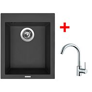 Sinks Cube 410 Nanoblack + Mix 35 - Kitchen Sink and Tap Set