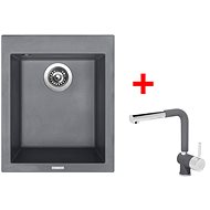 Sinks Cube 410 Titanium + Mix 3 P GR - Kitchen Sink and Tap Set