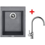 Sinks Cube 410 Titanium + Vitalia - Kitchen Sink and Tap Set