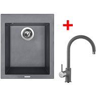 Sinks Cube 410 Titanium + Vitalia GR - Kitchen Sink and Tap Set
