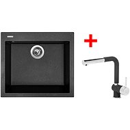 Sinks Cube 560 Granblack + Mix 3 P GR - Kitchen Sink and Tap Set