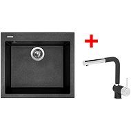 Sinks Cube 560 Metalblack + Mix 3 P GR - Kitchen Sink and Tap Set