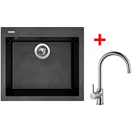 Sinks Cube 560 Metalblack + Vitalia - Kitchen Sink and Tap Set