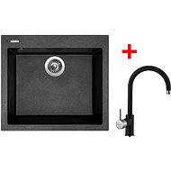 Sinks Cube 560 Metalblack + Vitalia GR - Kitchen Sink and Tap Set