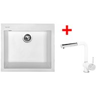 Sinks Cube 560 Milk + Mix 3 P GR - Kitchen Sink and Tap Set