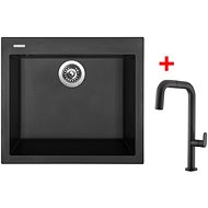 Sinks Cube 560 Nanoblack + EVA P Nanoblack - Kitchen Sink and Tap Set