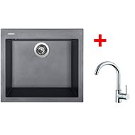 Sinks Cube 560 Nanogrey + Mix 35 - Kitchen Sink and Tap Set