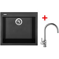 Sinks Cube 560 Pureblack + Vitalia - Kitchen Sink and Tap Set