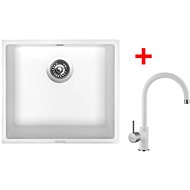 Sinks Frame 457 Milk + Vitalia GR - Kitchen Sink and Tap Set