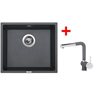 Sinks Frame 457 Titanium + Mix 3 P GR - Kitchen Sink and Tap Set