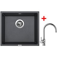 Sinks Frame 457 Titanium + Vitalia - Kitchen Sink and Tap Set