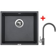 Sinks Frame 457 Titanium + Vitalia GR - Kitchen Sink and Tap Set