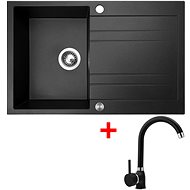 Sinks Grande 800 XC Granblack + Polo GR - Kitchen Sink and Tap Set
