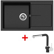 Sinks Infinity 860 Metalblack + Mix 3 P GR - Kitchen Sink and Tap Set