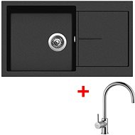Sinks Infinity 860 Metalblack + Vitalia - Kitchen Sink and Tap Set