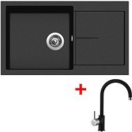 Sinks Infinity 860 Metalblack + Vitalia GR - Kitchen Sink and Tap Set
