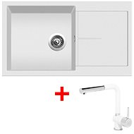 Sinks Infinity 860 Milk + Mix 3 P GR - Kitchen Sink and Tap Set