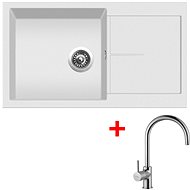 Sinks Infinity 860 Milk + Vitalia - Kitchen Sink and Tap Set
