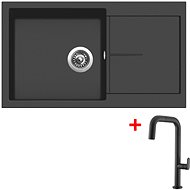 Sinks Infinity 860 Nanoblack + EVA P Nanoblack - Kitchen Sink and Tap Set
