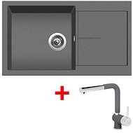 Sinks Infinity 860 Titanium + Mix 3 P GR - Kitchen Sink and Tap Set