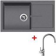 Sinks Infinity 860 Titanium + Vitalia - Kitchen Sink and Tap Set