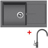 Sinks Infinity 860 Titanium + Vitalia GR - Kitchen Sink and Tap Set