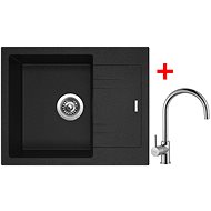 Sinks Linea 600 Granblack + Vitalia - Kitchen Sink and Tap Set