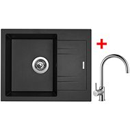 Sinks Linea 600 Metalblack + Vitalia - Kitchen Sink and Tap Set