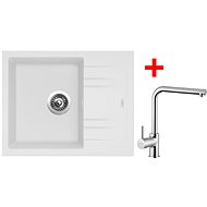 Sinks Linea 600 Milk + Elka - Kitchen Sink and Tap Set