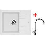 Sinks Linea 600 Milk + Vitalia - Kitchen Sink and Tap Set