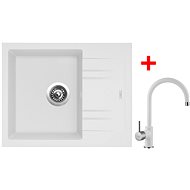 Sinks Linea 600 Milk + Vitalia GR - Kitchen Sink and Tap Set