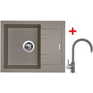 Sinks Linea 600 Truffle + Vitalia GR - Kitchen Sink and Tap Set