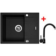 Sinks Linea 600 XC Granblack + Polo GR - Kitchen Sink and Tap Set