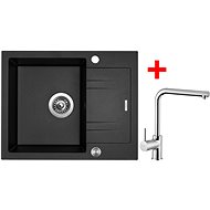 Sinks Linea 600 XC Metalblack + Elka - Kitchen Sink and Tap Set