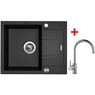 Sinks Linea 600 XC Metalblack + Vitalia - Kitchen Sink and Tap Set