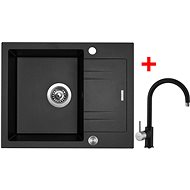 Sinks Linea 600 XC Metalblack + Vitalia GR - Kitchen Sink and Tap Set