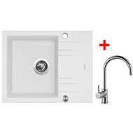 Sinks Linea 600 XC Milk + Vitalia - Kitchen Sink and Tap Set