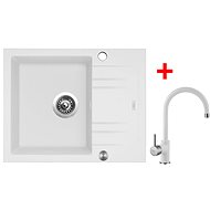 Sinks Linea 600 XC Milk + Vitalia GR - Kitchen Sink and Tap Set