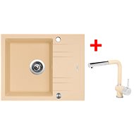 Sinks Linea 600 XC Sahara + Mix 3 P GR - Kitchen Sink and Tap Set