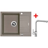 Sinks Linea 600 XC Truffle + Elka - Kitchen Sink and Tap Set