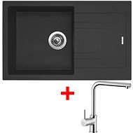 Sinks Linea 780 Granblack + Elka - Kitchen Sink and Tap Set