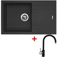 Sinks Linea 780 Granblack + Vitalia GR - Kitchen Sink and Tap Set