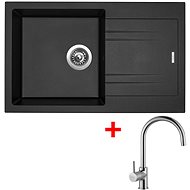 Sinks Linea 780 Metalblack + Vitalia - Kitchen Sink and Tap Set