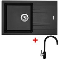 Sinks Linea 780 Metalblack + Vitalia GR - Kitchen Sink and Tap Set