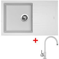 Sinks Linea 780 Milk + Vitalia GR - Kitchen Sink and Tap Set